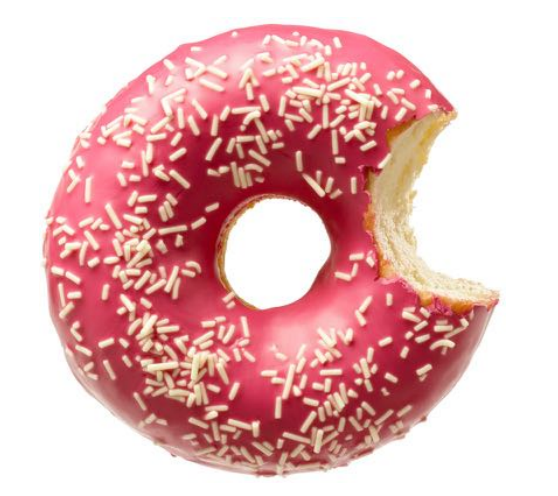 DONUT FRUTILLA CON TOPPING CHOCOLATE BLANCO